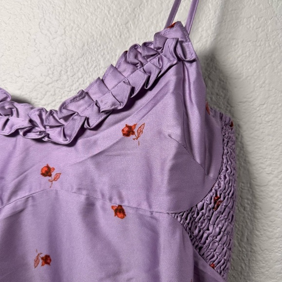 Free People On My Own Floral Satin Nightgown - Lilac Combo Women's SP - Picture 3 of 9